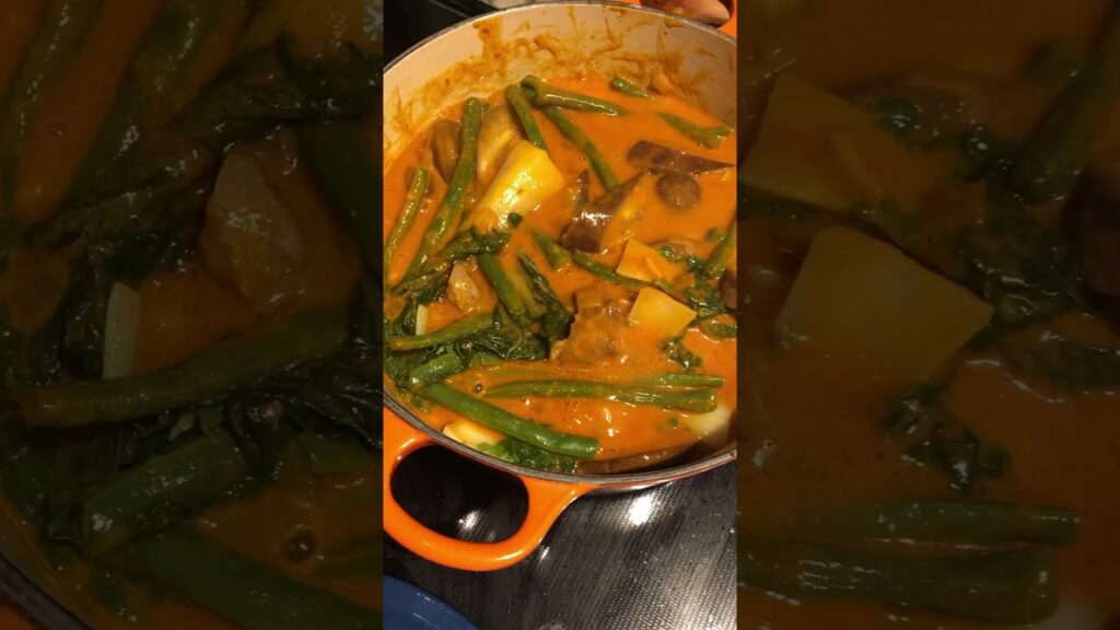 Cooking Kare Kare with a Filipino cookbook recipe #shorts
